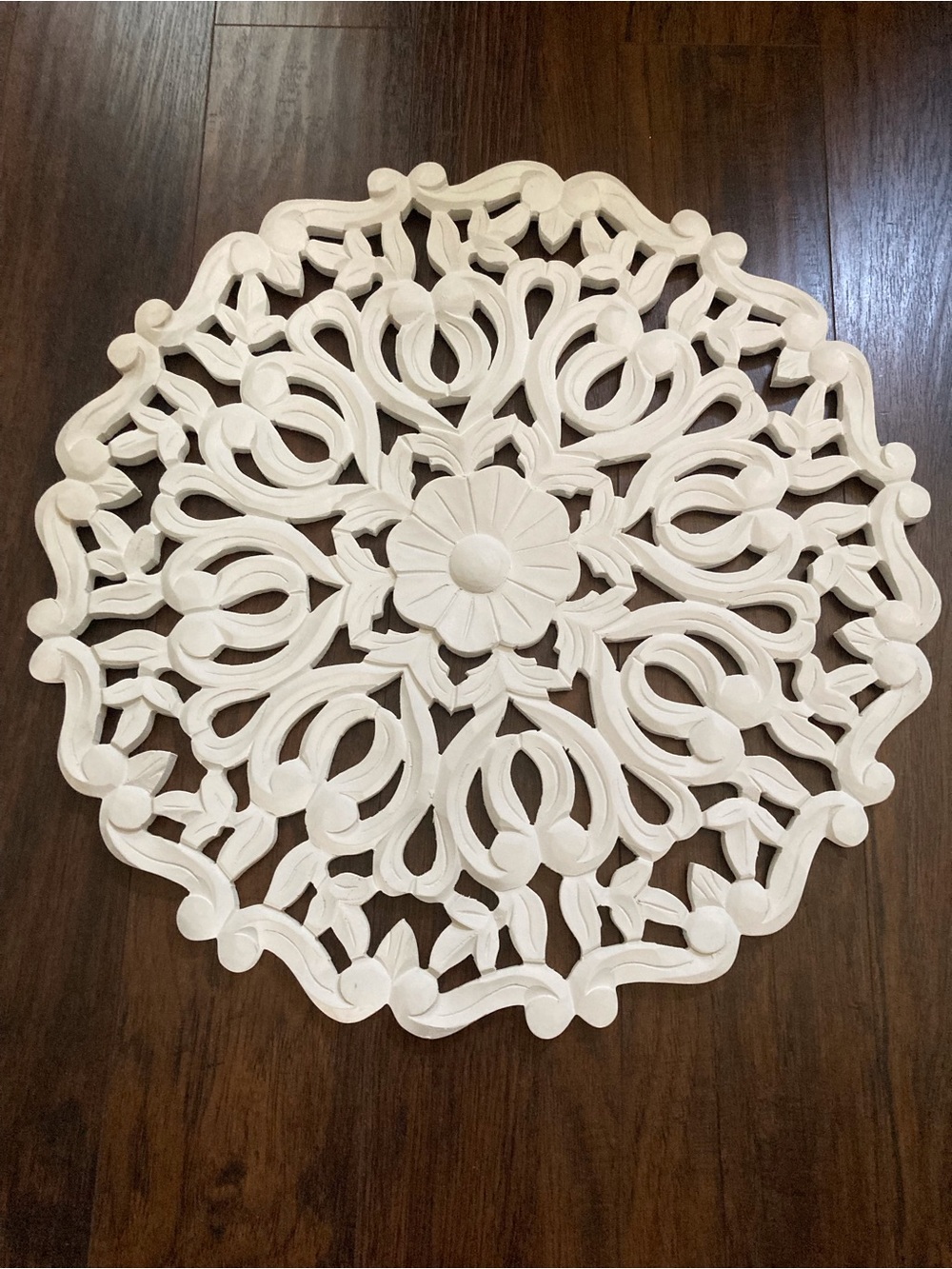 Antique White Wood Wall Accent